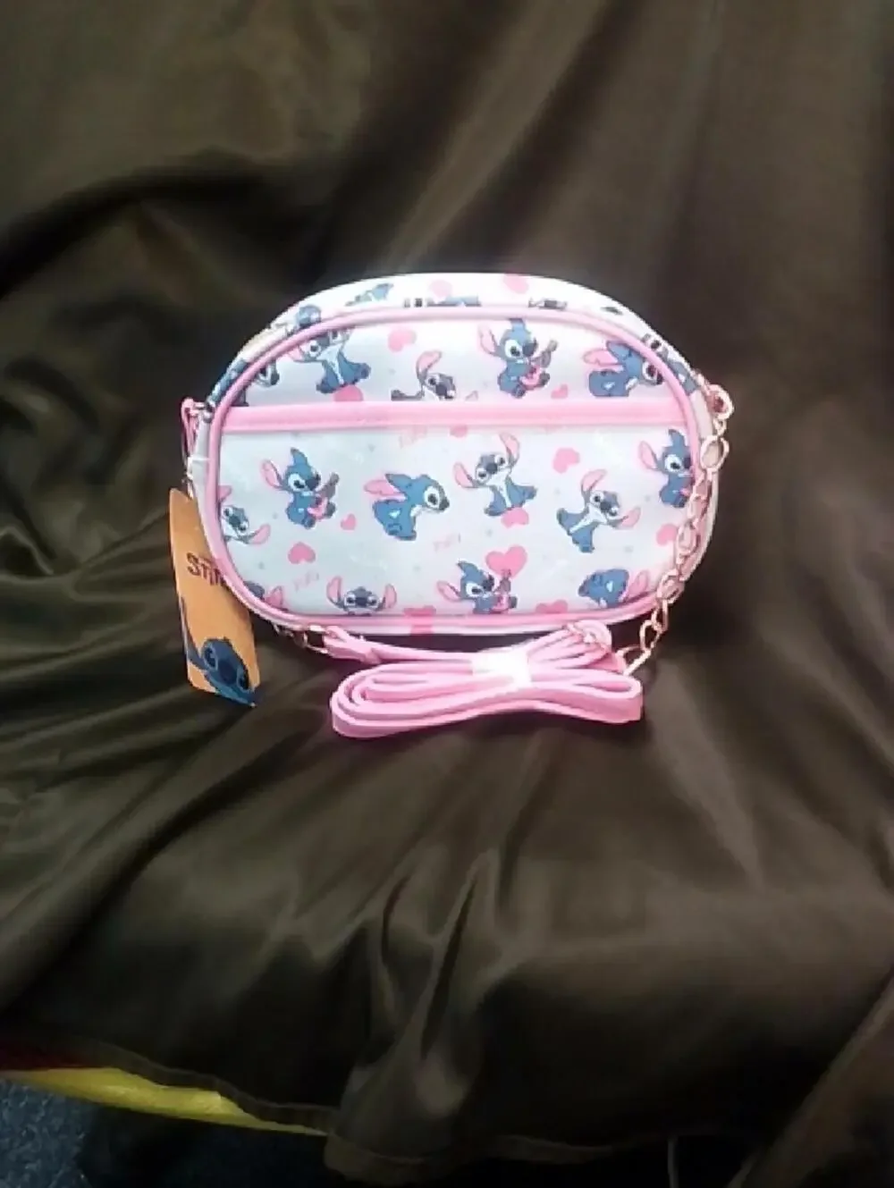 Disney Stitch Pink Hearts Crossbody Bag Kawaii NWT